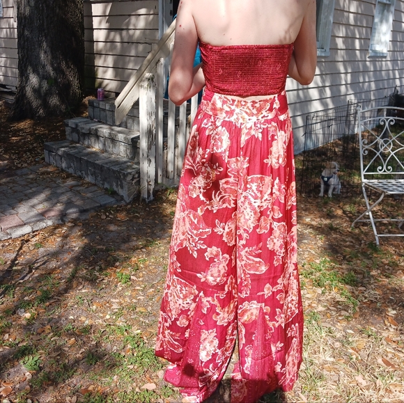 NEW Free People Juliet bandeau strapless cutout wide leg jumpsuit festival SMALL - Picture 10 of 12